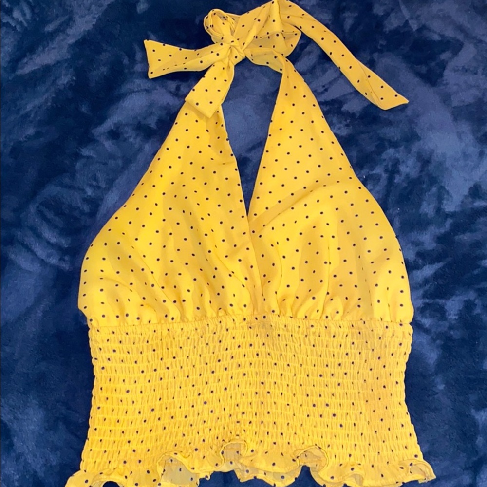 Blue & Yellow Halter Top